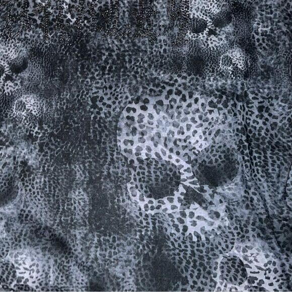 Harley Davidson cute black with gray animal print skull design top. New - Picture 9 of 13